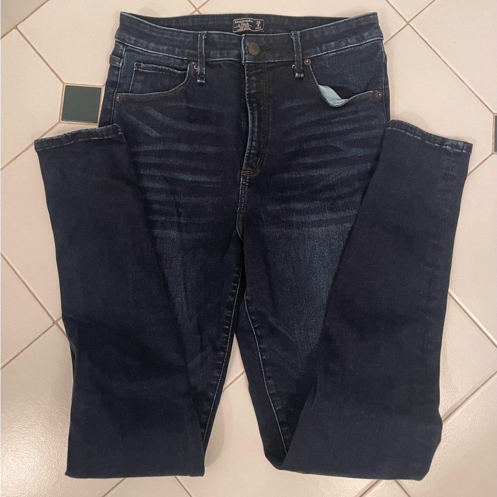 Abercrombie and Fitch Curve Love Dark Wash Skinny Jeans